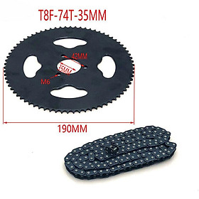 Black T8F-74T 35mm Rear Sprocket for 47cc 49cc Mini Motorcycle Drive System