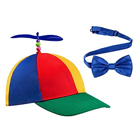 Propeller Ball Hat Helicopter Caps Rainbow Top Hat Brightly Color Comfortable Decoration Baseball Hat Kids  for Camping Outdoor