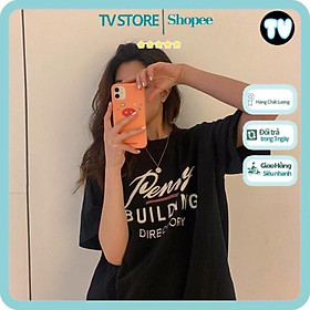 Áo Phông Unisex TVSTORE Áo thun tay lỡ form rộng unisex - phông nam nữ oversize - T shirt Penny Building