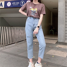 Quần Jean Nữ Cạp Cao Julido Store, dáng Baggy Form chuẩn tôn dáng mẫu BG121