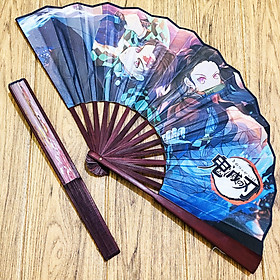Quạt xếp anime Kimetsu no Yaiba Thanh gươm diệt quỷ nan 31cm in ảnh 2 mặt tặng ảnh Vcone