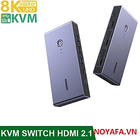 Mua Bộ chuyển KVM 2 cổng HDMI 2.1 độ phân giải 8K@60Hz Ugreen 25961 (2 PC dùng 1 màn hình) hàng chính hãng