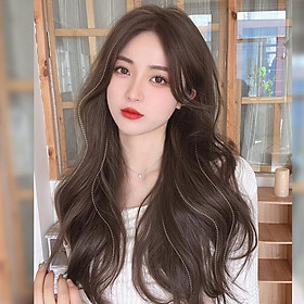 Bộ tóc giả nữ Hàn Quốc nguyên đầu màu đen , nâu + tặng kèm lưới ONLINE_SHOPPING_1102