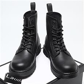 Ưu đãi nhất Martin boots ins giày lưới màu đỏ giày công sở tăng giá đặc biệt chống trượt - Đầy đủ màu đen