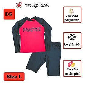 Đồ bơi cho trẻ em nữ từ 35-60kg, chất polyester - áo tay dài quần lững cho bơi lâu