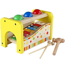 Trò chơi đập banh kết hợp đàn gõ Xylophone size lớn bằng gỗ