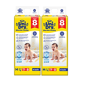 Combo 2 Tã quần UniDry Siêu khô thoáng gói Jumbo mới size M