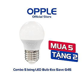 Mua  COMBO MUA 5 TẶNG 2 Ư Bóng Đèn OPPLE LED Bulb Eco Save G45 E27 3W - Ánh sáng vàng 3000K