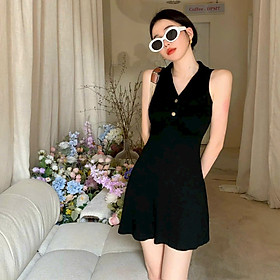 Váy body sát nách cổ bẻ cúc thật thời trang XIXO cao cấp - mã DAM0066