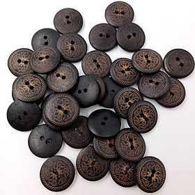 7-30pack 50 Pieces Vintage Floral Flower Wooden 2-holes Buttons for Sewing 18mm