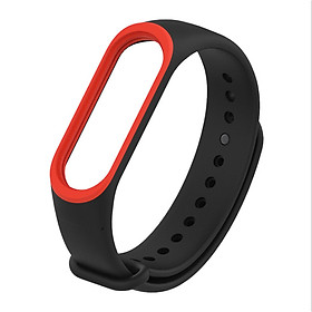 Dây đeo thay thế cho Xiaomi Miband 3 và 4 MB02 viền mầu (Hàng nhập khẩu)
