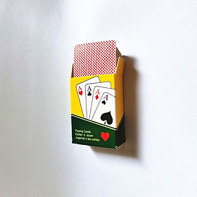 Bộ bài tây mini 52 lá 38x53 mm màu vàng chơi bài tiến lên, xì lát ngày tết cực vui nhộn bài poker bản nhỏ xinh