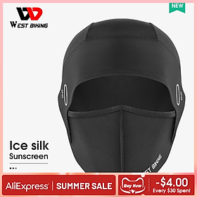 WEST BIKING Chống nắng Bảo vệ mặt đi xe đạp Che mặt Xe đạp Xe máy Ice Silk Mũ trùm đầu toàn mặt Mũ bảo hiểm xe đạp chống tia cực tím cho nam mùa hè Màu sắc: Đen