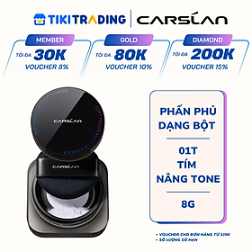 Phấn phủ CARSLAN dạng bột từ tính kiềm dầu màu đen chống nước chống mồ hôi che phủ bóng dầu cho mặt 8g