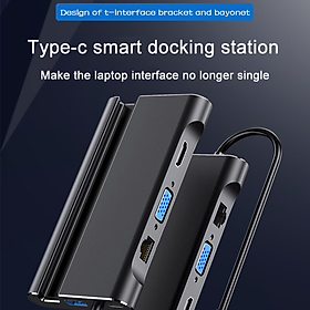 ROGTZ HUB Kiêm Dock USB-C qua Type-C/HDMI/VGA/LAN/3 Cổng USB 3.0 Hỗ Trợ Power Delivery
