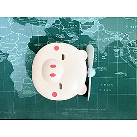 Mua Quạt cầm tay mini Hình Heo có gương và đèn led selfie siêu dễ thương