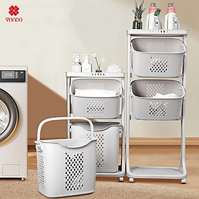 Kệ Để Đồ Nhà Tắm Đa Năng Có Bánh Xe Di Chuyển Tiện Lợi Gọn Gàng Cho Không Gian