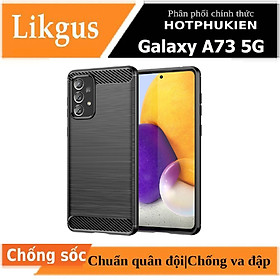 Ốp lưng chống sốc cho Samsung Galaxy A73 5G hiệu Likgus vân kim loại , chống sốc chuẩn quân đội, chống va đập - hàng nhập khẩu