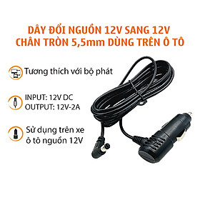 Hình ảnh Dây nguồn ôtô xe máy 12V 24V 120W đuôi đực jack DC đực 9 x 2.5 cm cáp chuyển đổi, bộ đổi nguồn, dây đổi nguồn 12v 24 cắm trên tẩu sạc chuyển đổi nguồn điện đơn giản