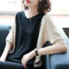 Áo len mỏng nữ Tay lỡ  Cổ tim Thanh lịch Form rộng Ulzzang Hàn Quốc Mẫu mới Thu Đông Haint Boutique Al33