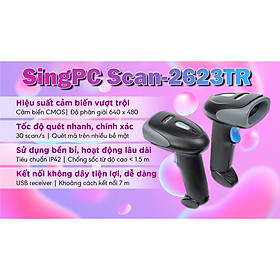 Máy quét mã vạch 2D SingPC Scan - 2623TR không dây - Hàng chính hãng