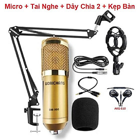 Mua Bộ Micro Thu Âm  Tặng Tai Nghe AKG-S10 Tặng Dây Chia 2 - Chuyên Học Online  Học Zoom - Hát Karaoke Trên App