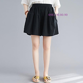 Quần short nữ,quần đùi giả váy chất đũi sang,xịn,mịn kiểu hàn 3 màu