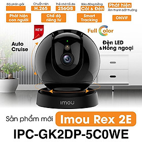 Camera Wifi imou Rex 2E 5MP Có màu Ban đêm, đàm thoại 2 chiều , cảnh báo đèn và còi - Hàng chính hãng