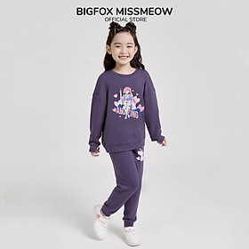 Bộ dài tay bé gái BIGFOX - MISS MEOW size đại, bộ thu đông cho bé phong cách Hàn Quốc in cô gái Amazing 11 - 37 kg