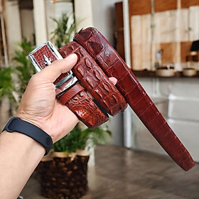 Thắt Lưng Nam Da Cá Sấu Liền Gai Lưng N31ND1 (Mặt trắng)