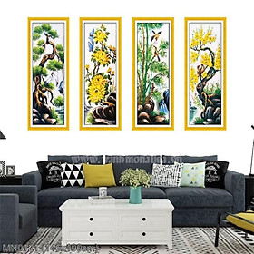 Mua Tranh thêu chữ thập tứ quý kt 146x100 cm THÊU KÍN CHƯA THÊU
