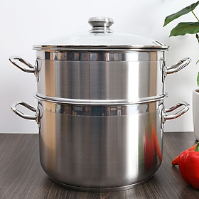 Mua Bộ nồi xửng hấp Inox 430 3 đáy nắp kính Fivestar 24cm/ 26cm/ 28cm/ 30cm/ 32cm