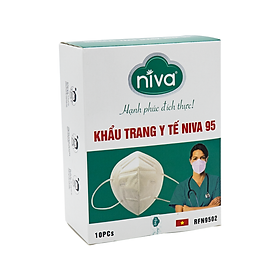 Khẩu Trang Niva 95 Hộp 10 Chiếc Ngăn Giọt Bắn, Lọc Vi Khuẩn, Không Gây Kích Ứng Da, Hàng Chính Hãng Cao Cấp