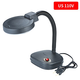 Bench Magnifier 10x/5x 3/8 Diopter Flexible Gooseneck LED Table Desktop Magnifying Glass Lamp Lens with Adjustable LED