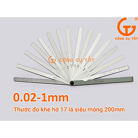 Mua Thước đo khe hở 17 lá siêu mỏng 0.02mm dài 200mm