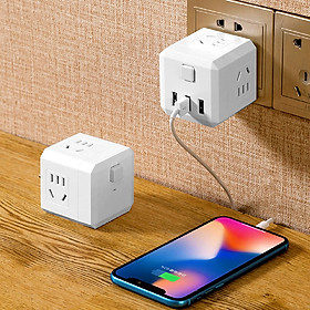 Ổ cắm điện đa năng thông minh kèm 3 cổng sạc USB siêu nhanh và tiện dụng