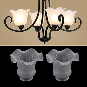 2pcs E27 Modern Flower Shape Clear Glass Ceiling Fan Lights Lampshade