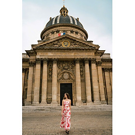 Váy Maxi Lưng Thun Cotton Lá Đỏ, Váy Maxi Phong Diễm thời trang thiết kế Hity Ski034