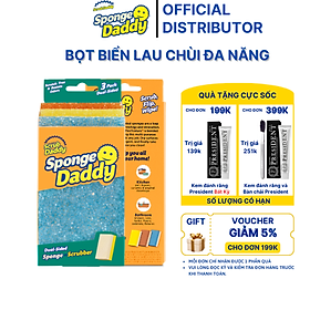 Mua  Quà Tặng  Miếng Rửa Bọt biển Sponge Daddy - Hai Mặt Đa Năng Scrub Daddy