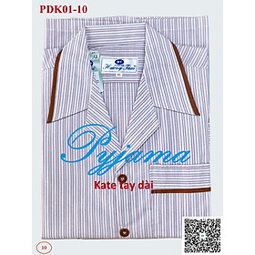 Bộ Pyjama HUONGTAM Kate tay dài nam cao cấp(PDK01). Chất liệu Kate loại tốt: mềm mại, thoáng mát, không phai màu.
