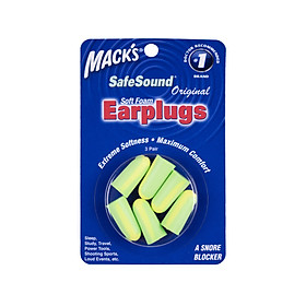 Hộp 3 Đôi Nút Bịt Tai Chống Ồn Mack's Safe Sound Siêu Mềm, Siêu Chống Ồn #903-DOL