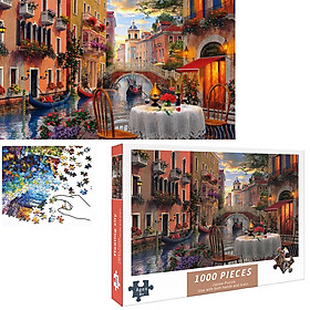 Bộ Tranh Ghép Xếp Hình 1000 Pcs Jigsaw Puzzle Tranh Ghép (75*50cm) Thành Phố Nước  Bản Đẹp Cao Cấp