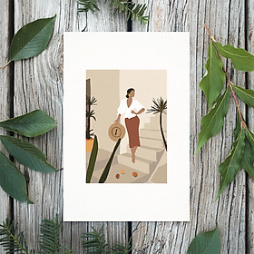 Tranh Poster Phong cách tối giản, Bohemian, Lady, Lifestyle, Fashion, Minimalism, Pastel, SOYN PTK007