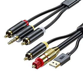 Mua ROGTZ Cáp Chuyển Âm Thanh Quang SPDIF  Đồng Trục Coxial Ra AV  AUX 3.5mm  Digital To Analog JH-Z239E Dài 1.5m - Hàng Nhập Khẩu