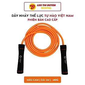 Dây Nhảy Thể Lực Tự Hào Việt Nam - Lừu Thị Duyên Boxing - Bản Cao Cấp - Nặng 480g - Dây PVC Lõi Đặc 10mm, Chống Mài Mòn,