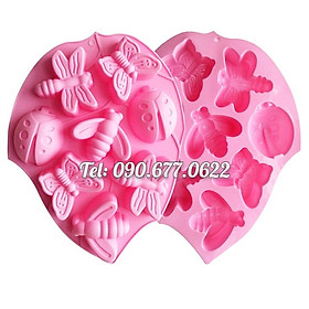 Mua Khuôn silicone làm bánh  rau câu  socola  kẹo dẻo 6 con ong  bướm  chuồn chuồn  cánh cam – Mã số 1279