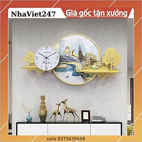 Mua Đồng Hồ Treo Tường-Tranh Trang Trí Nhà Cửa-Hoạ Tiết Thiên Nhiên-Mã 332-Kt 100*65cm-decor tường đẹp rẻ-quà tặng ý ngĩa