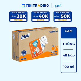 Thùng 48 hộp thức uống từ sữa chua lên men tự nhiên hiệu Fristi 100ml