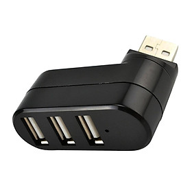 Mini 3 Ports USB2.0 Splitter Hub Rotatable USB Hub Adapter for PC Desktop Laptop