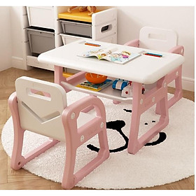 Mua Bộ Bàn Ghế Lắp Ráp Bằng Nhựa Cao Cấp Dành Cho Bé - 1 Bàn Và 2 Ghế